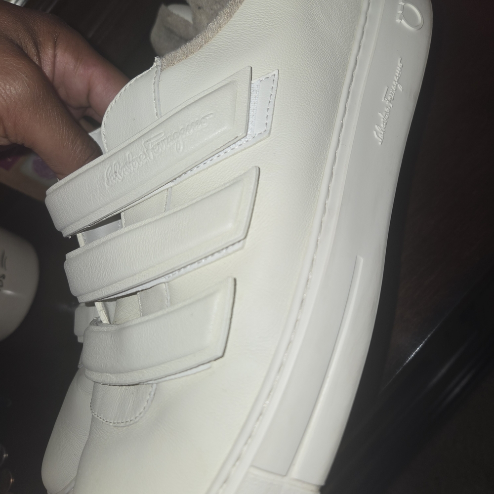 Salvatore Ferragamo White Leather Sneakers